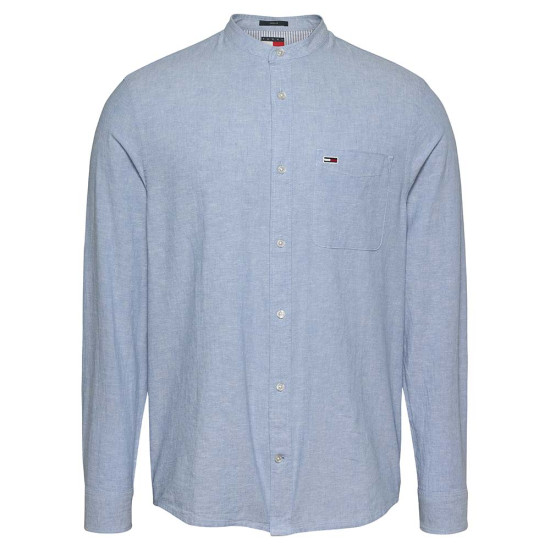 Tommy Hilfiger Ανδρικό πουκάμισο Linen Mix Band Collar Shirt